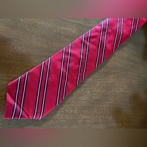 Men’s ROBERTO CAPUCCI Vintage 80s Pure Silk Classic Red Blue Striped Necktie